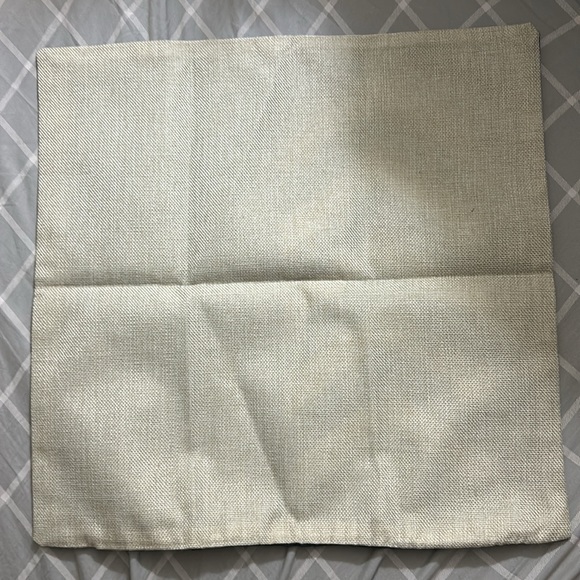 GRAPHIC “Go” Throw Toss Accent Pillow Ccver. 17 X 17 Burlap Blue/Cream NWT - Picture 4 of 4